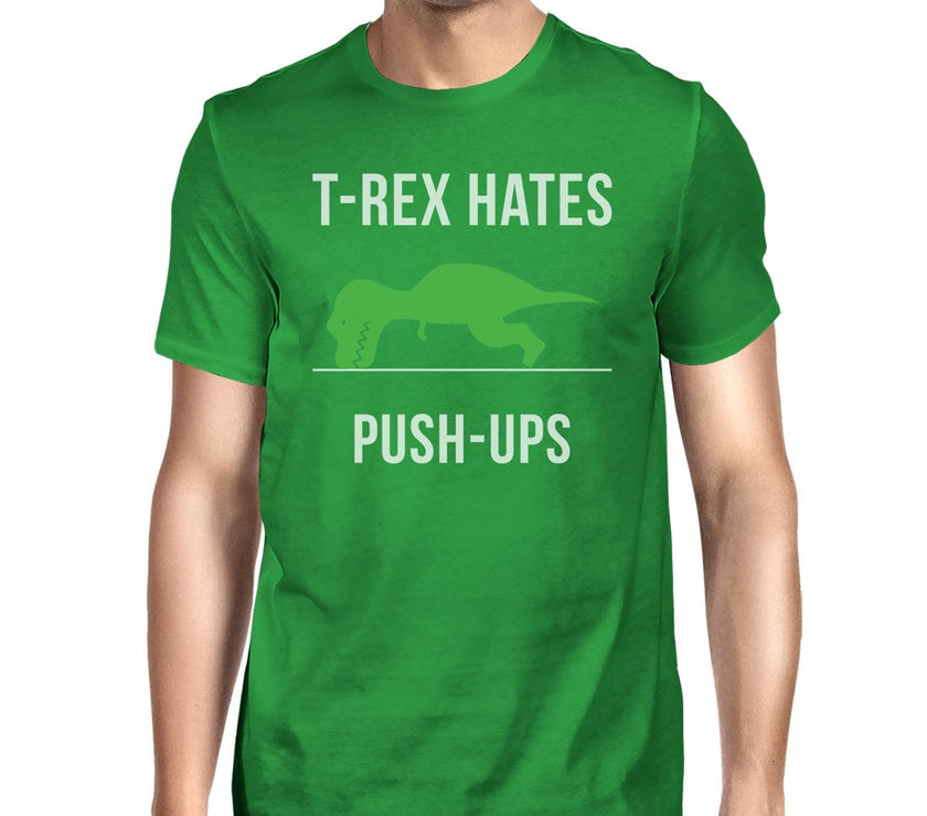 T-Rex Push Ups Mens Funny Workout Shirts Lightweight Cotton T-Shirt image 13