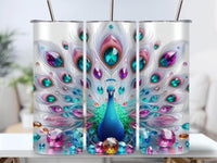 Beautiful Jeweled Peacock 20oz Tumbler - My Store