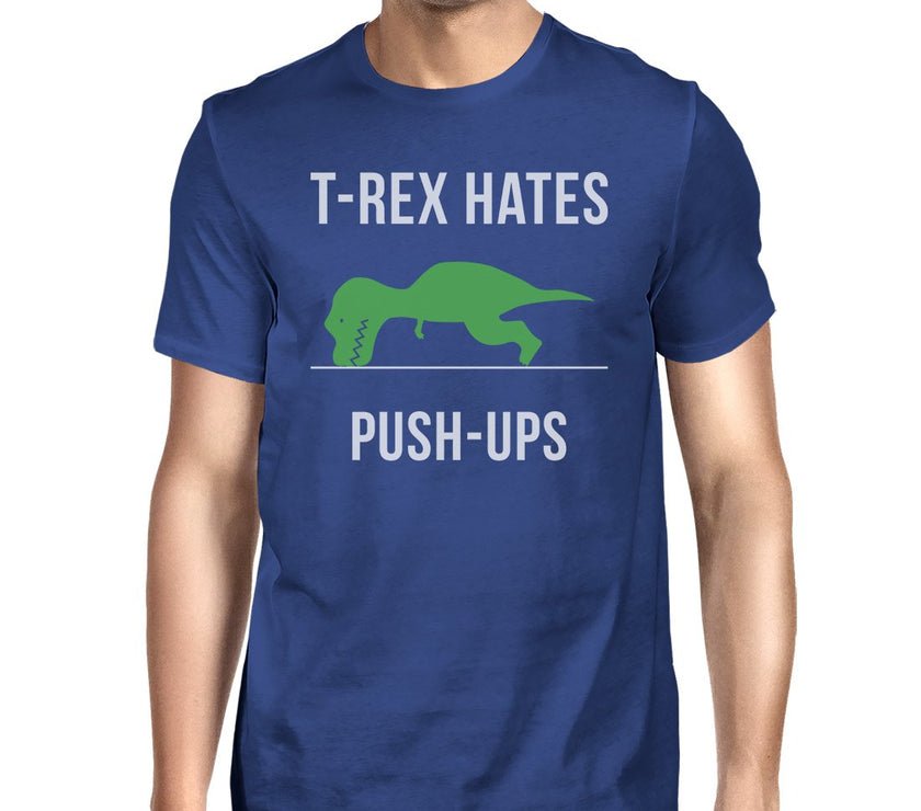 T-Rex Push Ups Mens Funny Workout Shirts Lightweight Cotton T-Shirt image 6