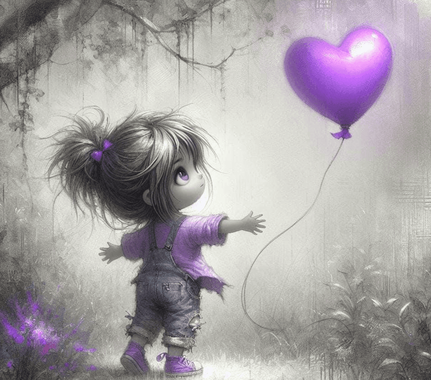 Cute Girl Letting a Purple Heart Balloon Go 20oz Tumbler - My Store