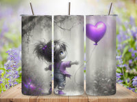Cute Girl Letting a Purple Heart Balloon Go 20oz Tumbler - My Store